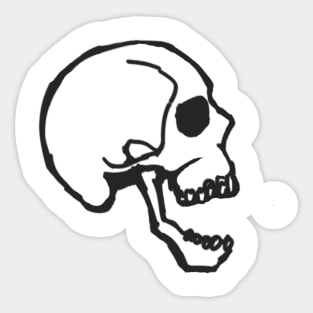 Side View Skull New School Original Art Sticker